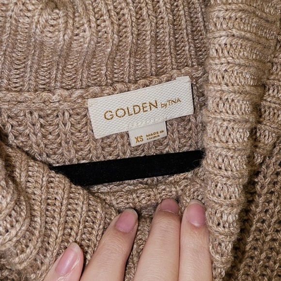 TNA Golden Alpaca Wool Chunky Turtleneck Sweater XS - Picture 5 of 8